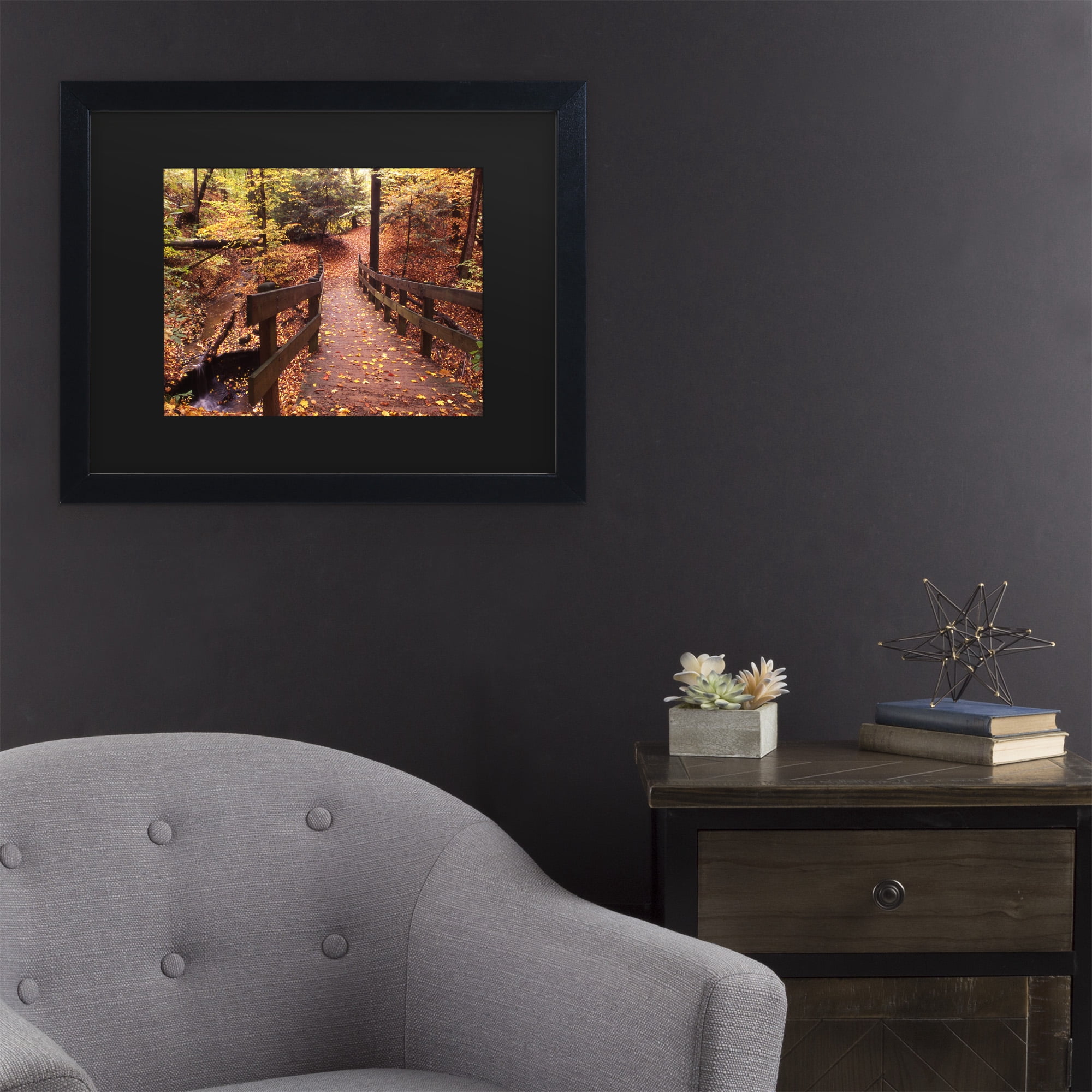 Trademark Fine Art 'Autumn Bridge' Canvas Art by Kurt Shaffer