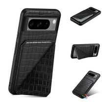 Feishell Back Wallet Case for Google Pixel 8 Pro, Crocodile Grain PU Leather Hidden Magnetic Credit Card Slot Holder [Horizontal & Vertical Kickstand] Shockproof Classic Phone Case ,Black