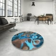 thumbnail image 4 of Ahgly Company Machine Washable Indoor Rectangle Transitional Glacial Blue Ice Blue Area Rugs, 7' x 10', 4 of 7