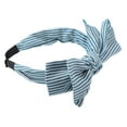 thumbnail image 6 of Unique Bargains 1 Pcs Double Bow Knot Headband Fashion Hairband for Women Light Blue Stripe Pattern 1.34 Inch Wide, 6 of 7