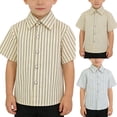 thumbnail image 5 of EnJoCho Kids Boys Button Down Shirt Short Sleeve Plain Lapel Lapel Collar Shirts with Pocket Toddler Plain School Unifor𝗆 Tops, 5 of 5