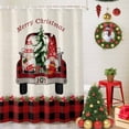 thumbnail image 5 of Merry Christmas Shower Curtains for Bathroom, Red Xmas Trucks Gnome Pine Tree Plaid Linen Waterproof Fabric Shower Curtain for Bathroom Bathtub Decoration, Machine Washable, 36"x72", 5 of 9