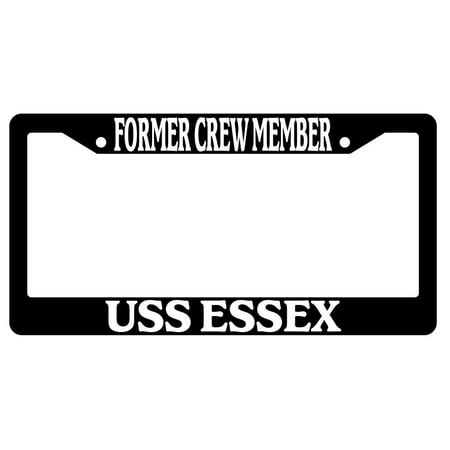 Navy Block - Former Crew Member USS Essex Black Plastic License Plate Frame NAVY