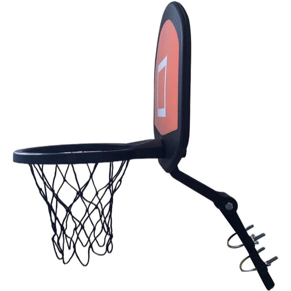 Trampoline Basketball Hoop Basketball Backboard Replacement Trim Basketball Goal Trampoline Attachment for Kids All Ages Curved Pole Outside