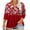 Red-Shirts, variant on Jsaierl Women's 3/4 Length Sleeve Plus Size Tops Casual Button Up V Neck Shirts Boho Print Petite Blouses Going Out Elegant T-shirts Top L-4XL