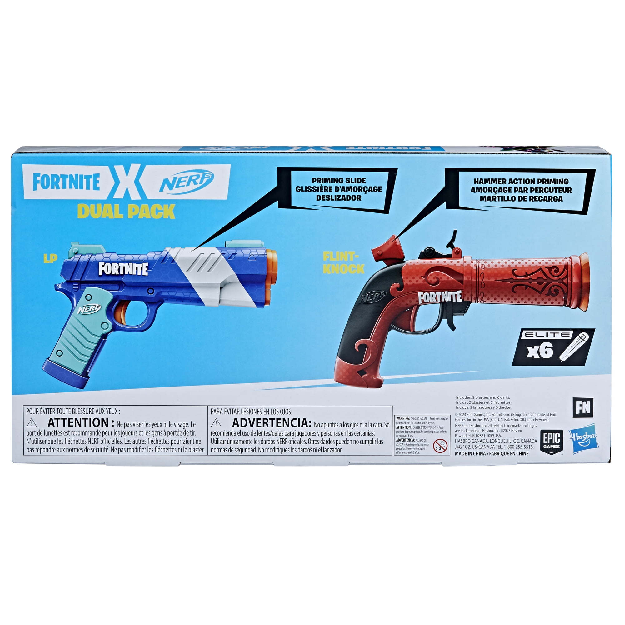 Nerf Fortnite Dual Pack Includes 2 Fortnite Blasters and 6 Nerf Elite Darts