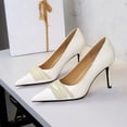 thumbnail image 2 of Women's Pumps Stiletto Pearl High Heel 7.5CM Patent Leather Wedding Evening Party Court Shoes, 2 of 5