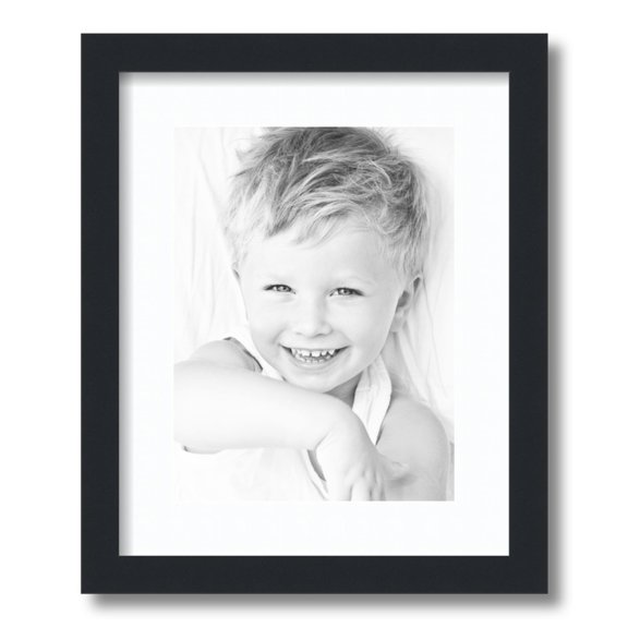 ArtToFrames 13x16" Matted Picture Frame with 9x12" Single Mat Photo Opening Framed in 1.25" Satin Black and 2" Super White Mat (FWM-3926-13x16)