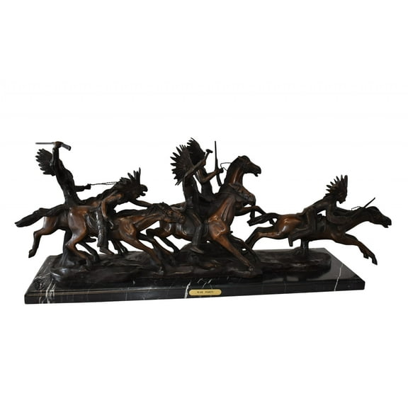 War Party Bronze Statue Replica of Carl Cauba Size: 41" x 12" x 13"H