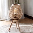 thumbnail image 2 of Rustic Bamboo Candle Holder Lantern Shape Candlestick for Desktop Decoration , 28x52cm, 2 of 8