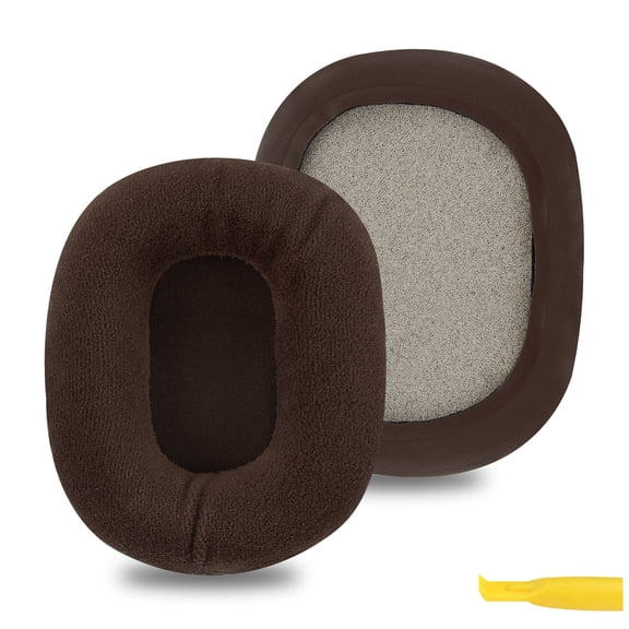 Geekria Comfort Velour Replacement Ear Pads for Turtle Beach Stealth 400/ 450/ 500X/ 520/ 600/ 700/ 900, HiFi780 Headphones Ear Cushions, Repair Parts (Brown)