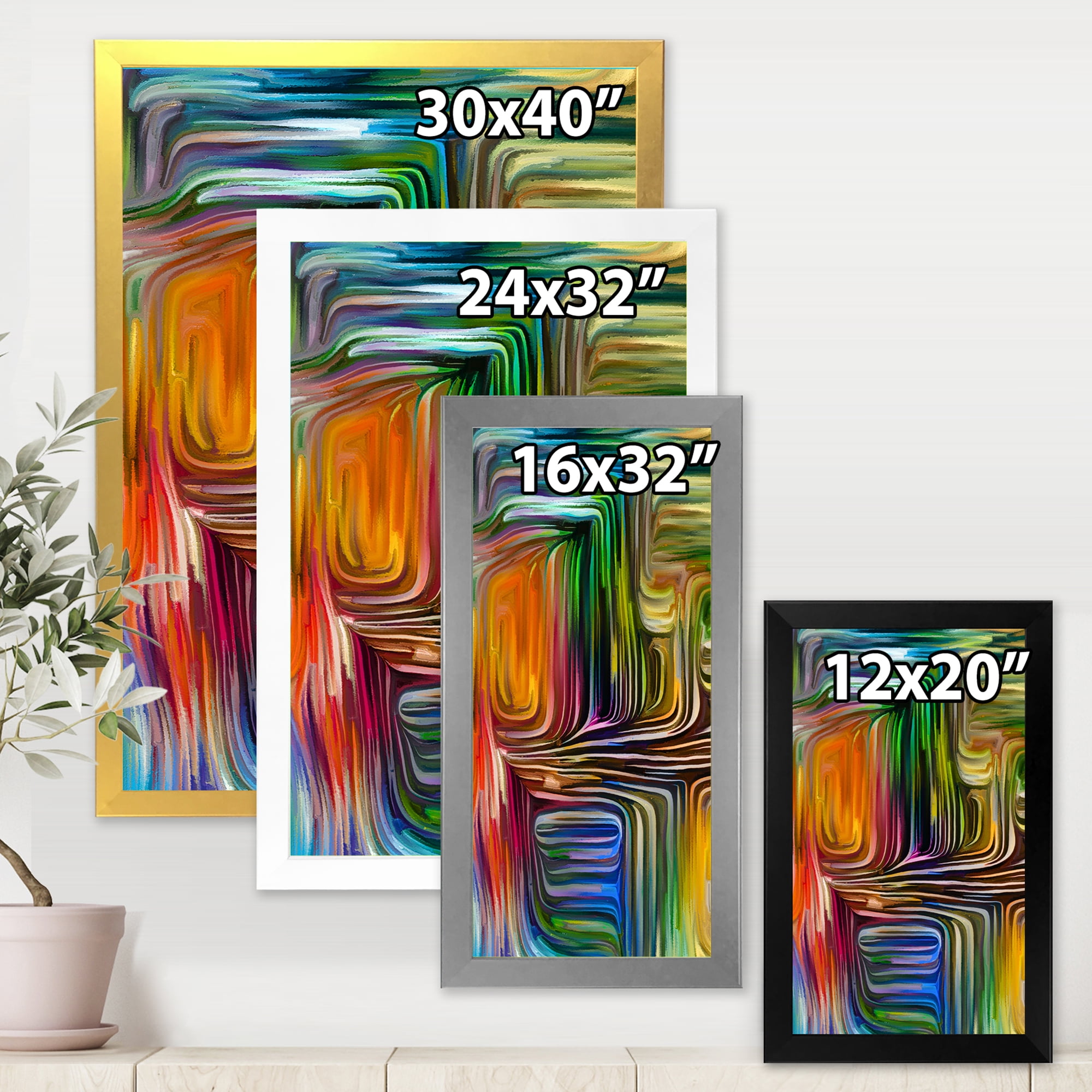 Designart 'Colour Spiral Fusion III' Modern Framed Art Print