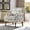Earthy Yellow + Wood, variant on Accent Chair with Floral Pattern, Upholstered Armchair with Nailhead Trim, Solid Wood Legs, Farmhouse Slipper Chair for Living Room, Blue