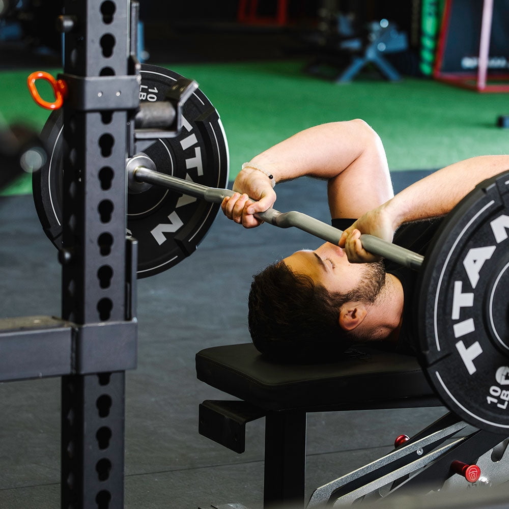 Titan Fitness Elite Series Rackable EZ Curl Bar, Rated 400 LB, Olympic EZ Curl Bar