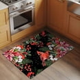 thumbnail image 3 of Rectangle Rug 2x3ft Area Rug, Red Bird Poinsettia Berry Leaf Area Rugs for Living Room Bedroom, Christmas Plant on Black Floor Mat Non-Slip Non-Shedding Carpet Indoor Accent Rugs, 3 of 9