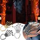 thumbnail image 2 of Ruifaya Pulsera de esqueleto de calavera gótica Pulsera de esqueleto de metal Decoración de Halloween Rin, 2 of 6