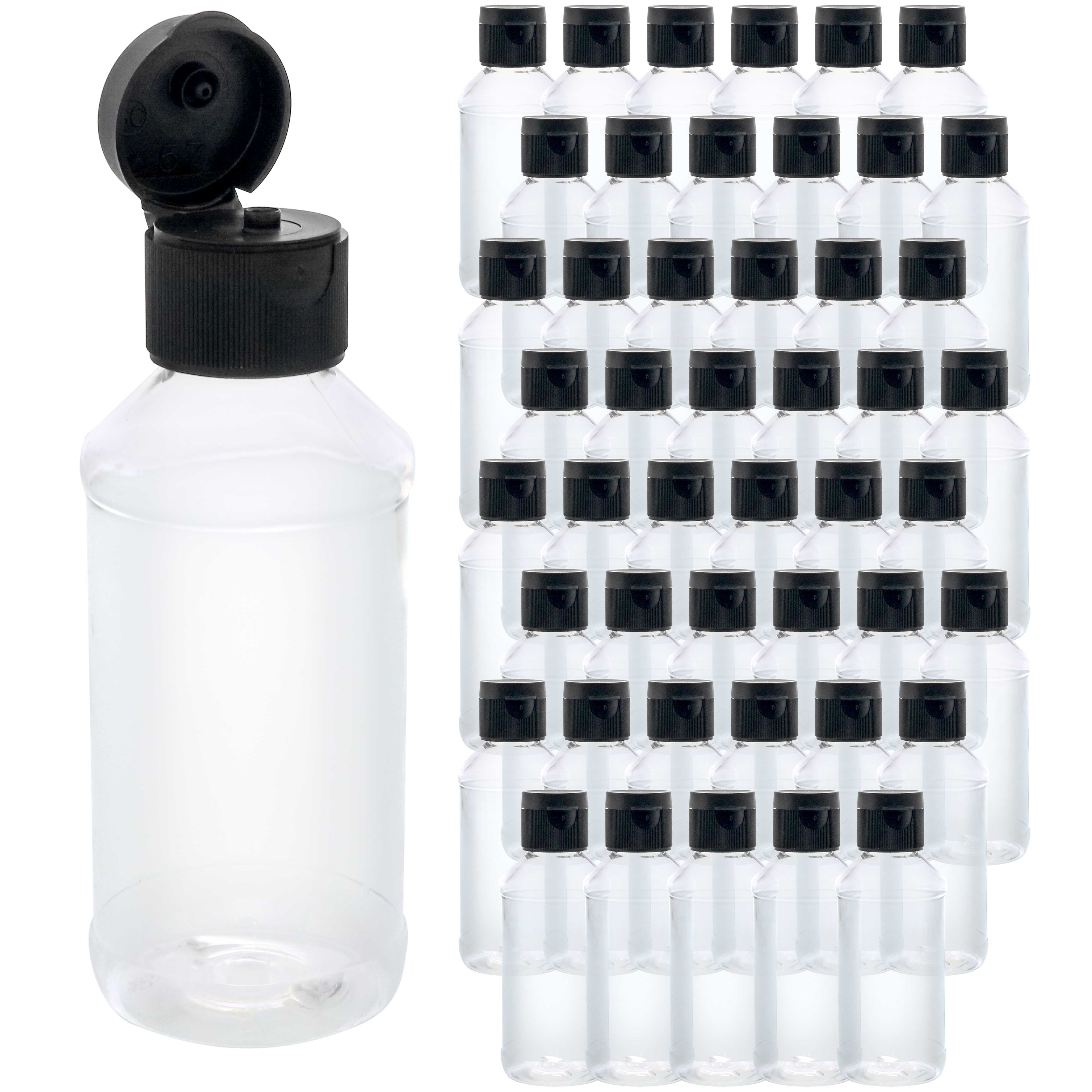 BPA-Free Squeeze Containers with Spray Cap Labels Included 6 Pack 4oz Plastic Clear Bottles 