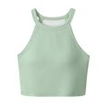 thumbnail image 3 of DDAPJ pyju Womens Halter Longline Sports Bra Padded Gym Athletic Workout Yoga Crop Tank Tops with Built in Bra Racerback Camisole Sales of the Day Green L, 3 of 5