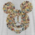 thumbnail image 2 of Women's Mickey & Friends Floral Mickey Face Silhouette Racerback Tank Top White Heather Medium, 2 of 4