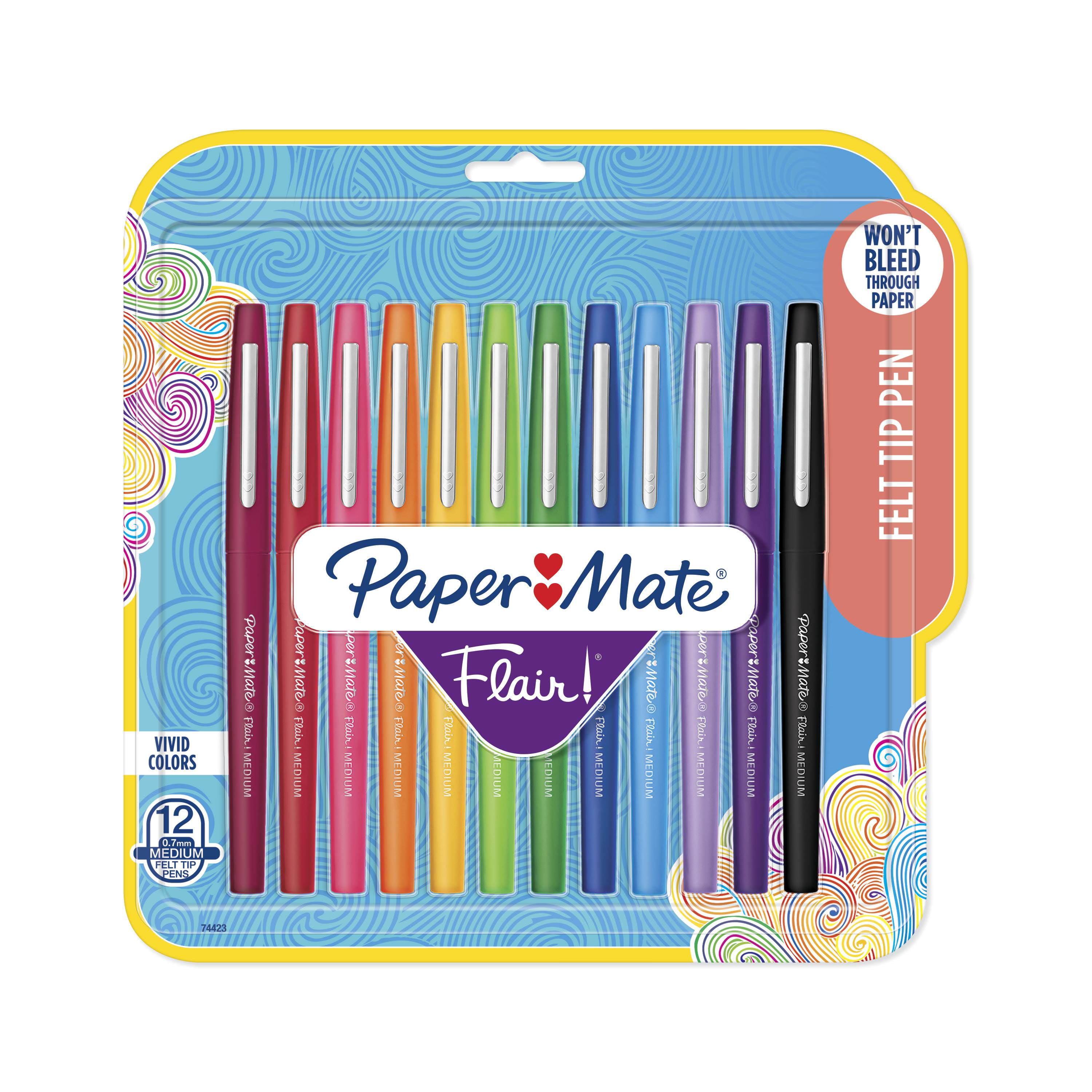 Medium Point Black 0.7mm Paper Mate Flair Felt Tip Pens