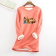 thumbnail image 1 of Blouses pour Femmes Col Rond Poche Épaissie Peluche Chaude Manches Longues Hauts Blouse pour Femmes en Liquidation, 1 of 5