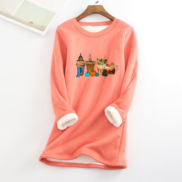 Blouses pour Femmes Col Rond Poche Épaissie Peluche Chaude Manches Longues Hauts Blouse pour Femmes en Liquidation