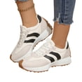 thumbnail image 3 of Women's Comfortable Fashion Thick Sole Sneakers, Casual Breathable Lace-up Tennis Running Shoes Stylish Comfortable Block Color Sneakers, 3 of 4