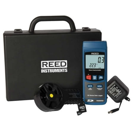 Reed Instruments Thermo-Anemometer,40to0.8 km/h,32to122F R4000SD-KIT