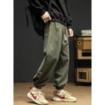 thumbnail image 3 of Pantalones cargo japoneses de otoño 2023 para hombre, pantalones deportivos informales con apliques de letras y cordón, pantalones holgados de gran tamaño Y2K para la calle, 3 of 5