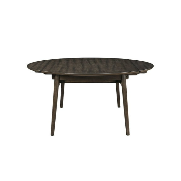 New Classic Furniture Rex Wood Dining Table with Self-Storing Leaves in Walnut