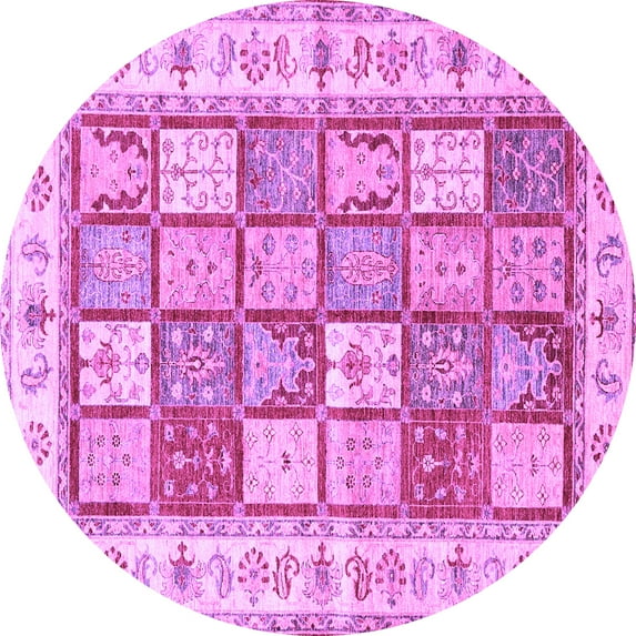 Ahgly Company Indoor Round Persian Purple Traditional Area Rugs, 6' Round