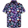 thumbnail image 3 of Camisa hawaiana de playa para hombre con estampado 3D de guitarra, camisas Alho de manga corta con botones, blusas de gran tamaño para hombre, 3 of 5