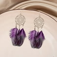 thumbnail image 3 of Waroomhouse Fine Craftsmanship Earrings 1 Pair Retro Bohemia Women Hook Earrings Feather Tassel Round Drop Earrings Palace Style Dangle Earrings Jewelry Gift, 3 of 8
