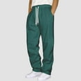 thumbnail image 2 of Men Comfy Cargo Pants Stretch Fleece Sweatpants Fleece Lined Baggy Sweatpants Wide Leg Lightweight Comfy Lounge Slacks Loose Fit Track Pants Fall Winter, 2 of 5