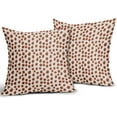 thumbnail image 2 of Burnt Orange Cream Pillow Covers 16x16 Set of 2 Boho Design Polka Dot Throw Pillows Modern Brush Strokes Print Decorative Outdoor Pillowcase Square Cushion Cover Linen for Sofa Couch Bed, 2 of 6