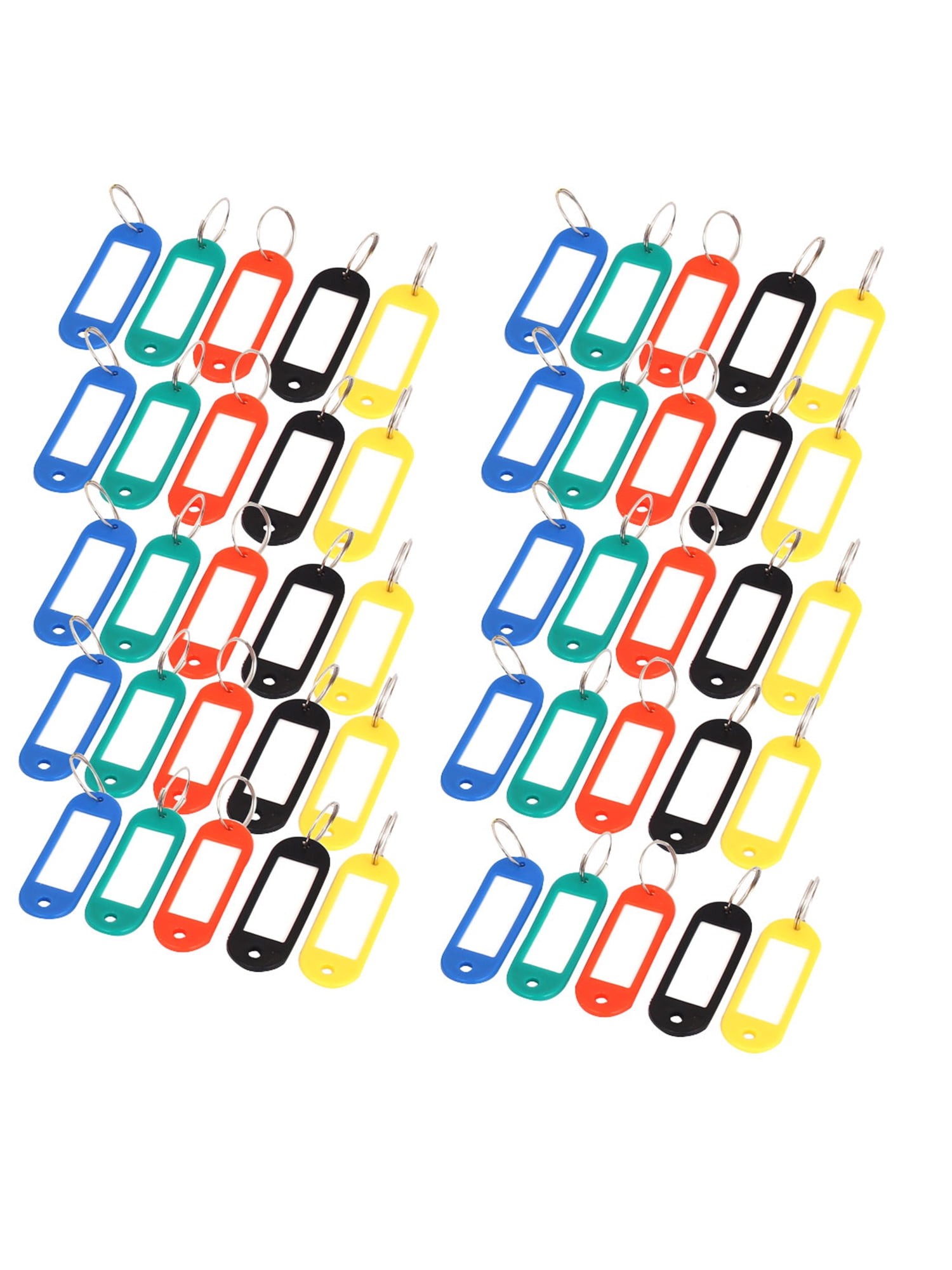 25 x Key Tag Assorted Colour Key Rings Plastic Identity Split Rings FOB Label 