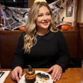 thumbnail image 2 of Agnes Orinda Women's Plus Size Halloween Outfits Dress Peter Pan Collar Long Sleeve Fall Winter Midi A-line Dress 1X Dark Black, 2 of 8