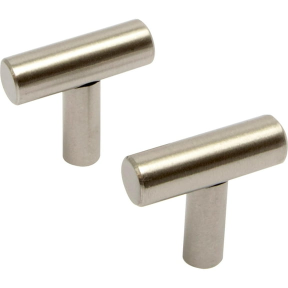 Mainstays Simple Round 1-1/4 in. (32 mm) Stainless Steel Cabinet Bar Knob (2-Pack)
