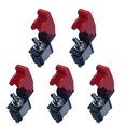 thumbnail image 2 of ESUPPORT 12V 20A Red Cover Rocker Toggle Switch SPST ON/OFF Car Truck Boat 2Pin Pack of 5, 2 of 4