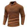thumbnail image 1 of Stand-Up Collar Sweater, MensWinter Knitted Solid Color Design Long Sleeved Stand Up Collar Sweater, 1 of 2