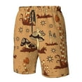 thumbnail image 5 of Kll Brown Mushrooms Men'S Casual Summer Beach Shorts Hawaiian Shorts With Pockets-Small, 5 of 9
