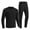 Black, variant on Plus Size Men Thermal Underwear Set Battery Not Included 22 Areas Heated Long Johns Set Winter Warm 2 Piece Solid Color Base Layer Set S