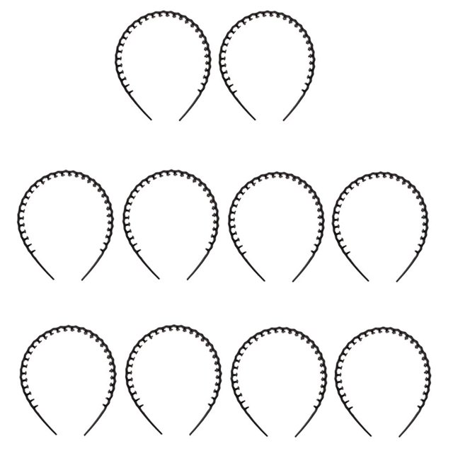 10pcs de Plástico Diadema Diadema cabellero Negro Accesorios de Herramientas de Bricolaje