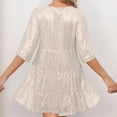 thumbnail image 5 of Xdegoge Sequin Summer Dress, Sparkly Glitter Dress Short Flowy Tiered Tunic Dress for Women Party Night Cocktail Dresses Khaki S Womens Clothes Clearance Returns Online Orders, 5 of 8