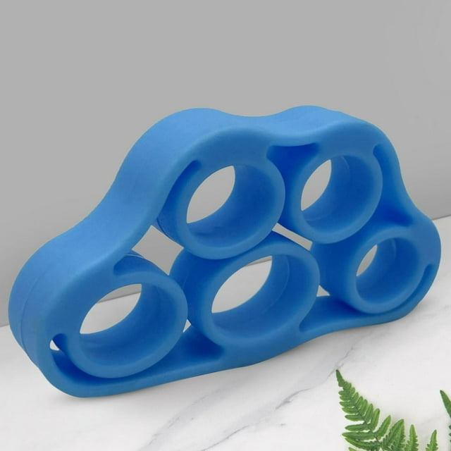 5 Finger Hand Grip Band Elastic Silicone for Gym Fitness Training (Blue 6.6LB)