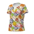 thumbnail image 3 of Wukai Balls Casual V-Neck Graphic Tees for Women: Lightweight and Breathable Summer Tops with Stylish Design-XX-Large, 3 of 8