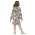 thumbnail image 4 of FORMRS Niños Bathrobe Unisex Hooded Robe Soft Plush Pajamas Sleepwear, Size 4-6T, Colorful Water Lilies Pattern, 4 of 7
