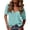 Turquoise, variant on Tshirts for Women V Neck Short Sleeve Loose Fit Casual Shirts Beach Trendy Plain Lightweight Solid Color Tee Tops,Turquoise XL