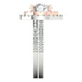 thumbnail image 3 of Clara Pucci 14K White/Rose Gold Round Cut 2Ct Synthetic White Sapphire Engagement Ring + Matching Band - Luxury Box Included, 3 of 7