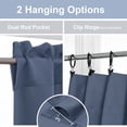 thumbnail image 2 of Chyhomenyc Short Blackout Curtains 36 Inch Length, Rod Pocket Kitchen Curtains for Small Windows, Half Window Tier Curtains for Basement Cabinet Camper RV Bunk, 2 PCS, Each 30Wx36L, Denim, 2 of 8